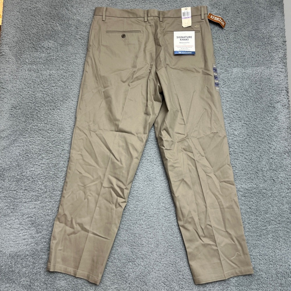 Dockers Dress Pants Mens 38x34 Signature Khaki Beige Relaxed Stretch NEW Casual - Picture 4 of 14